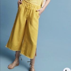Anthropologie Hei Hei Wide Leg Cropped Yellow Pants